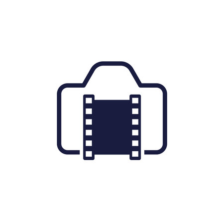 film camera, photography icon on whiteのイラスト素材