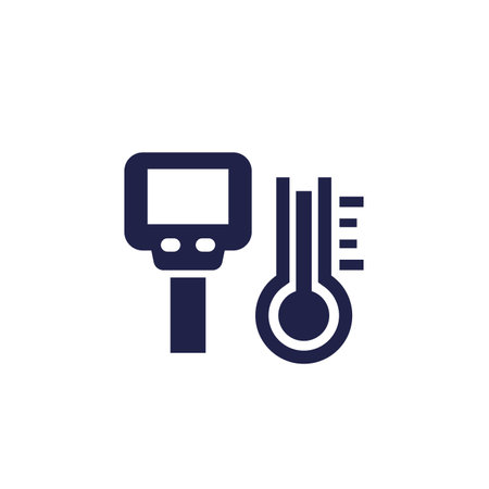 thermal imager icon on white, infrared cameraのイラスト素材