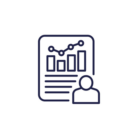 user metrics or data line iconのイラスト素材