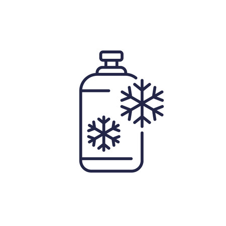 freon line icon, refrigerant gas tank vectorのイラスト素材