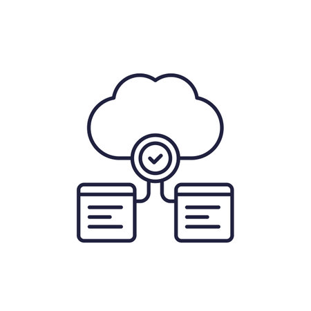 cloud computing line icon for apps and webのイラスト素材