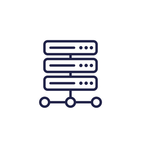 server, hosting line icon, vectorのイラスト素材