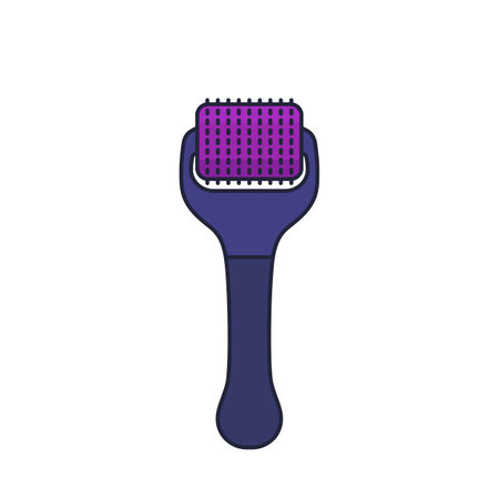 dermaroller icon on white, outlined vectorのイラスト素材