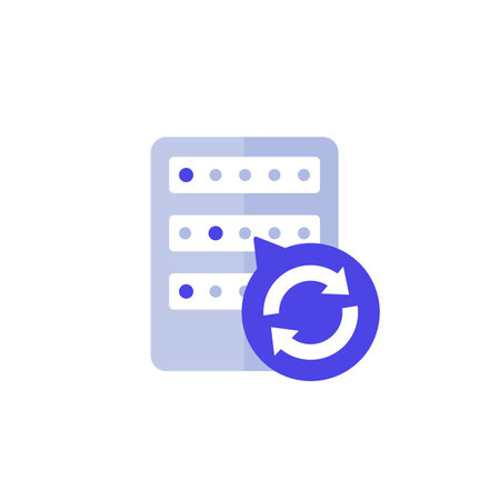 backup servers data icon, flat vector designのイラスト素材