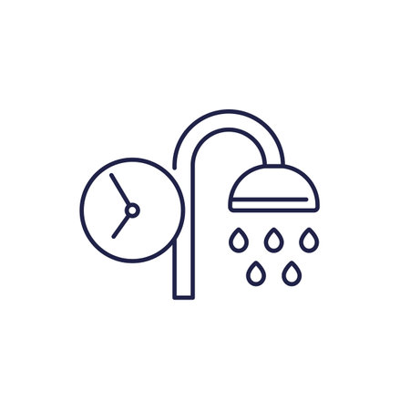 shower time line icon on whiteのイラスト素材
