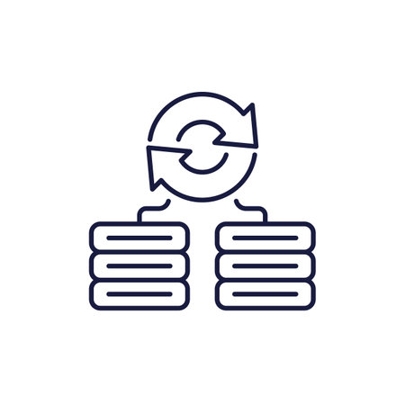 backup servers data line iconのイラスト素材