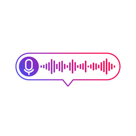 Voice message icon on white, audio note designのイラスト素材