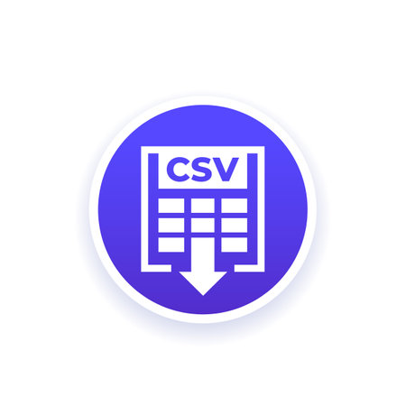 csv file download icon, vector designのイラスト素材