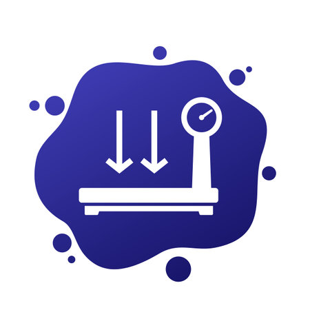 platform scales icon, weight machine vectorのイラスト素材
