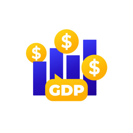GDP icon, Gross Domestic Product vectorのイラスト素材