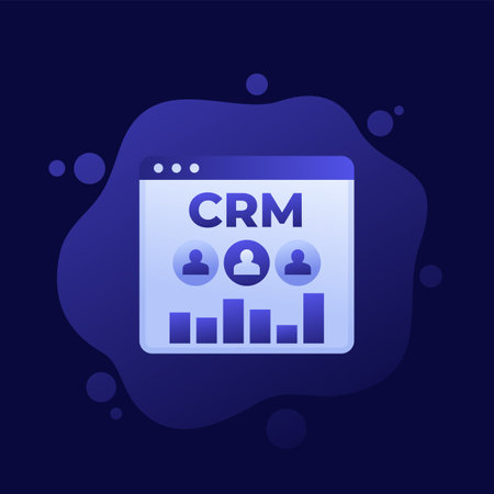 CRM software, customer relationship managementのイラスト素材