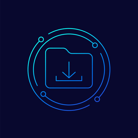 Download folder icon, linear designのイラスト素材