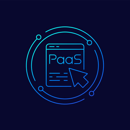 Paas icon in linear design, Platform as a Serviceのイラスト素材