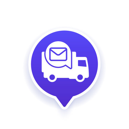 mail truck icon, vector designのイラスト素材
