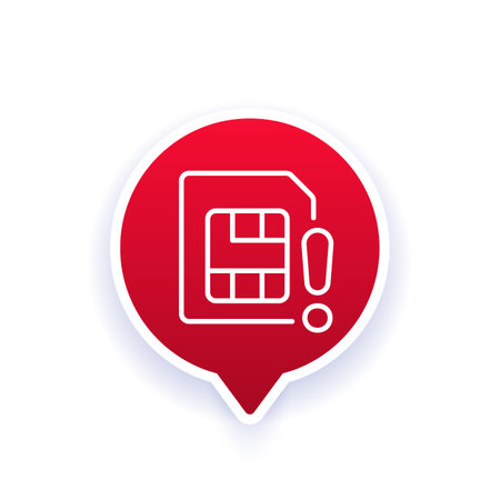 SIM card error icon, line vector designのイラスト素材