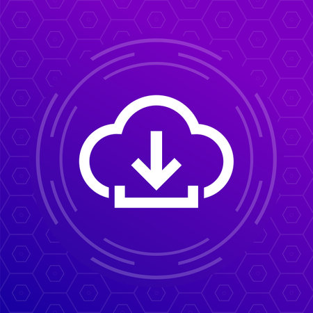 Download icon with a cloud, vectorのイラスト素材