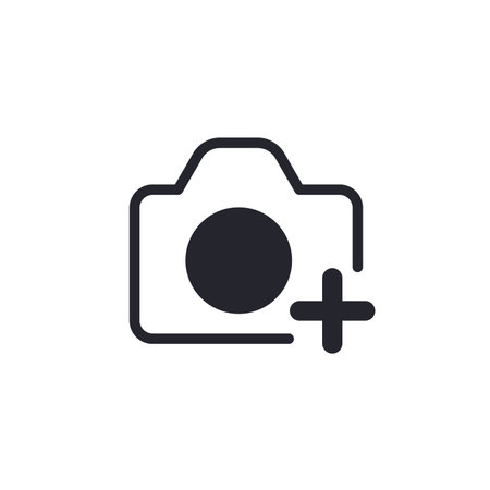 Add photo icon with camera pictogram