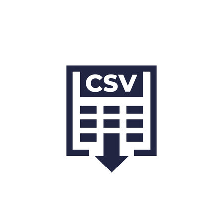 csv icon, download data file vectorのイラスト素材