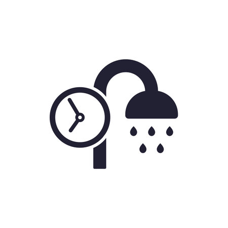 shower time icon on whiteのイラスト素材