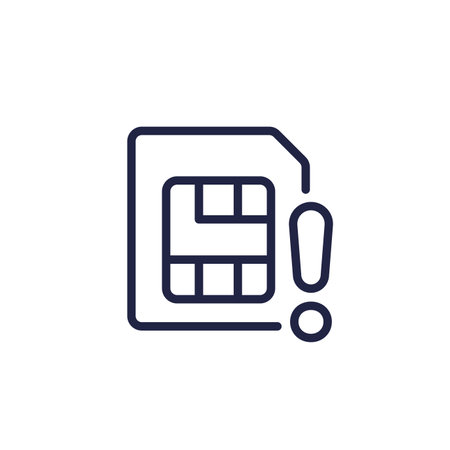 SIM card error line iconのイラスト素材