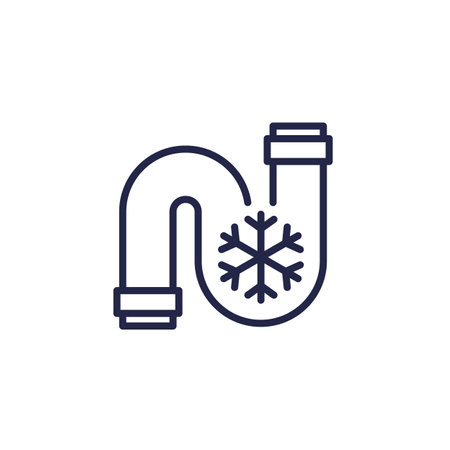 frozen water pipe line icon on whiteのイラスト素材