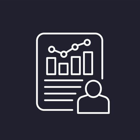 user metrics, data line icon, vectorのイラスト素材