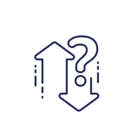 Up or down line icon on whiteのイラスト素材