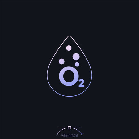 oxygen in blood icon with gradientのイラスト素材