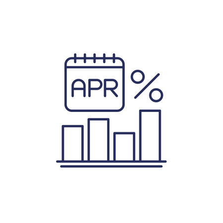 APR icon, Annual percentage rate line vectorのイラスト素材
