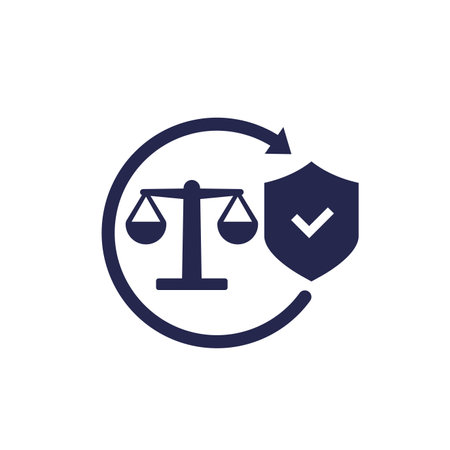 legal protection icon with a shieldのイラスト素材