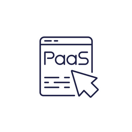 Paas line icon, Platform as a Serviceのイラスト素材