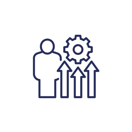 labor efficiency line icon on whiteのイラスト素材