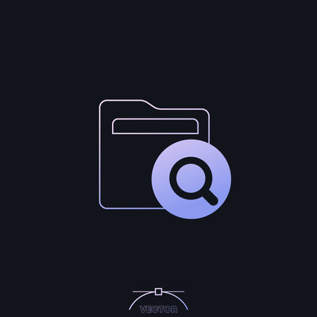 folder search icon with gradientのイラスト素材