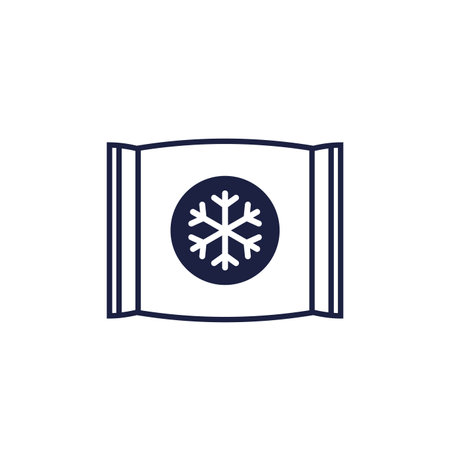 ice pack icon, frozen bag on whiteのイラスト素材