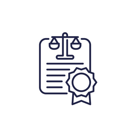 Legal document, contract line iconのイラスト素材