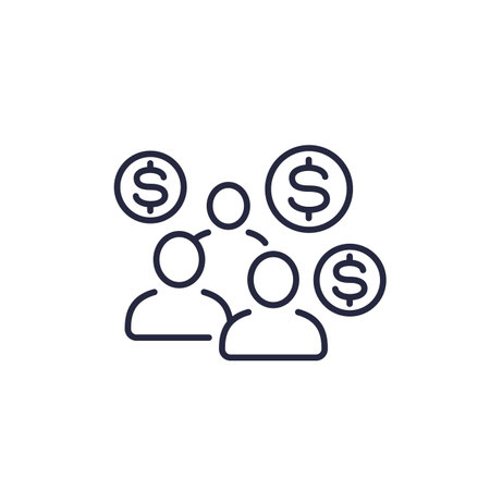 GDP line icon on whiteのイラスト素材