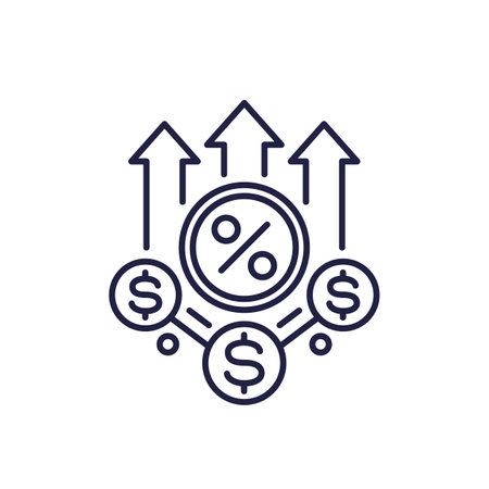 high interest rate line iconのイラスト素材