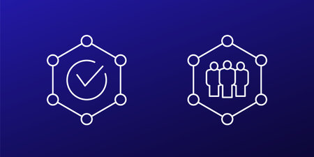 integrity line icons for apps and webのイラスト素材