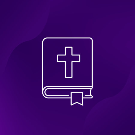 Bible icon, prayer book in line designのイラスト素材