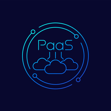 Paas, Platform as a Service icon in linear designのイラスト素材