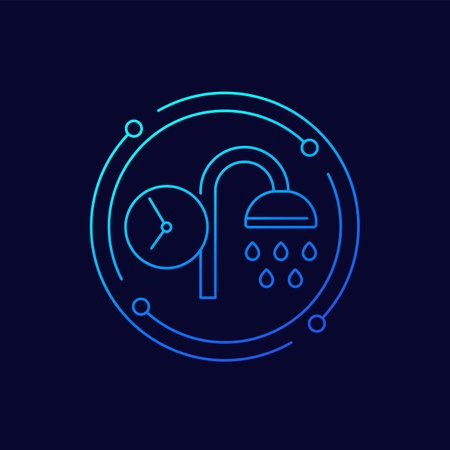 shower time icon in linear designのイラスト素材
