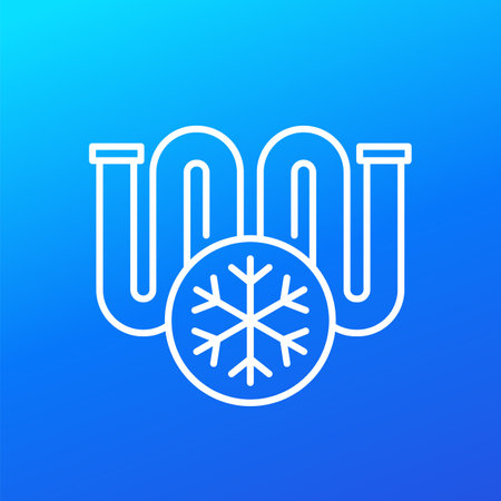 frozen pipe icon, line vector pictogramのイラスト素材