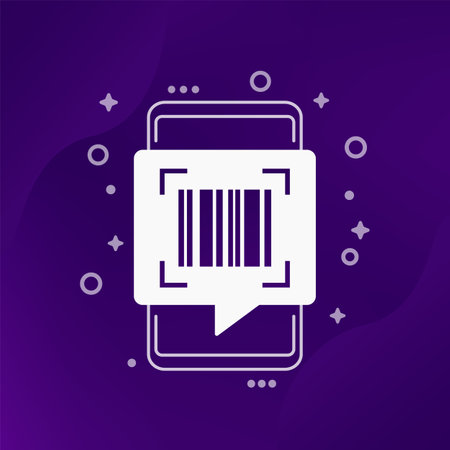 barcode scanner icon with a phoneのイラスト素材