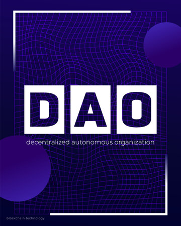 DAO design, decentralized autonomous organizationのイラスト素材