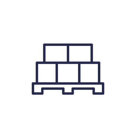 pallet with boxes line iconのイラスト素材