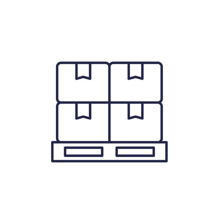 pallet line icon on whiteのイラスト素材