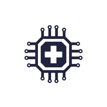 AI in healthcare icon, vector pictogramのイラスト素材