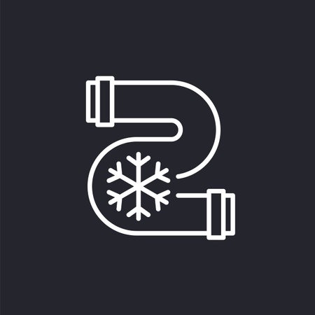 frozen water pipe line icon, vectorのイラスト素材