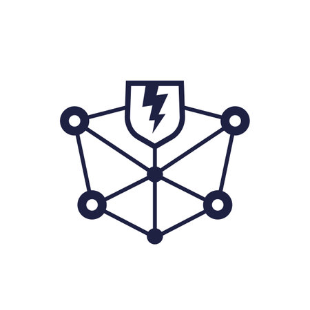 blockchain security vulnerabilities icon on whiteのイラスト素材
