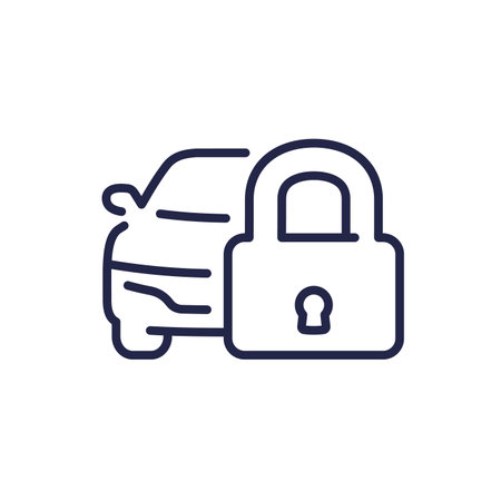 car lock line icon on whiteのイラスト素材